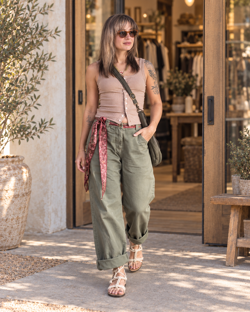 The Sagewood Cotton-Denim Trousers