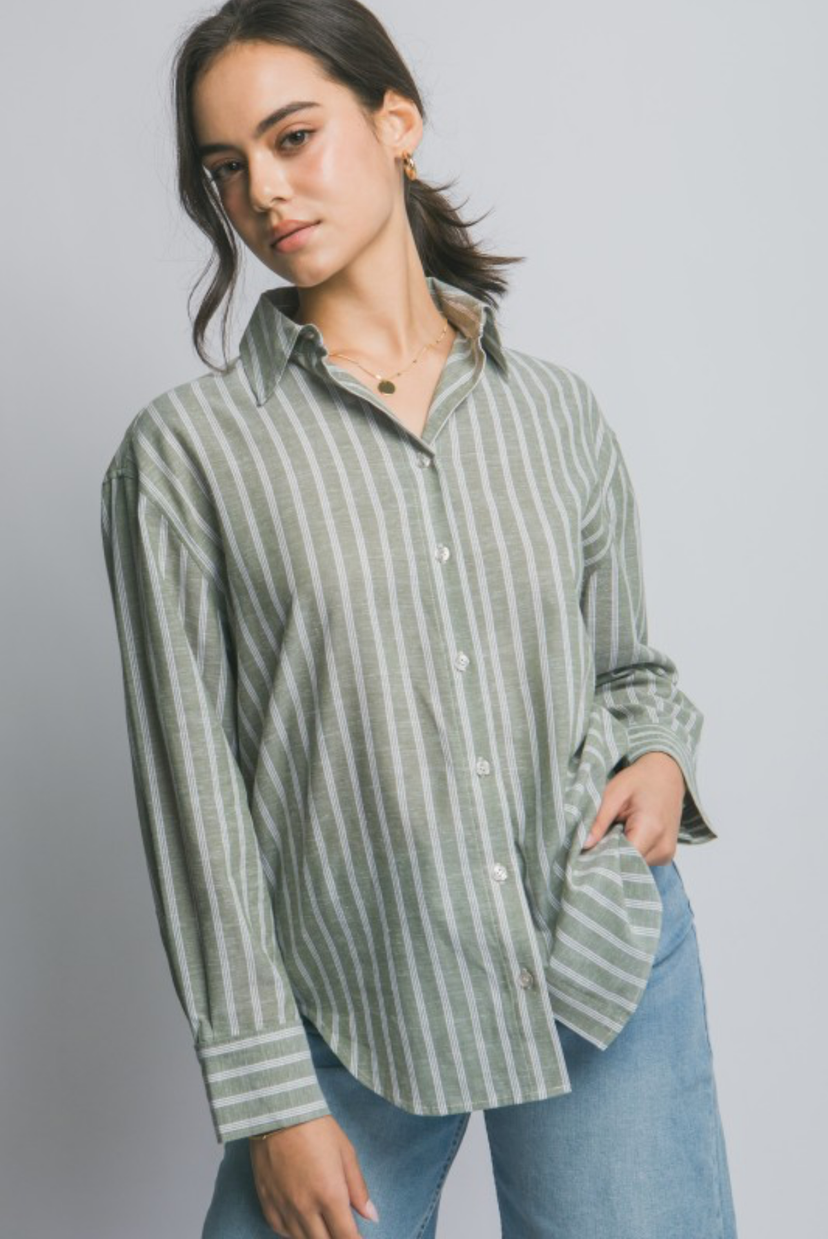 Button-Down Striped Shirt