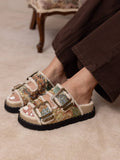 Gaylen Floral Tapestry Fleece lined slide