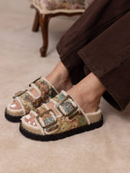 Gaylen Floral Tapestry Fleece lined slide