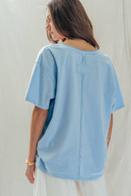 Exposed seam V-Neck Tee