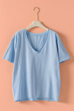 Exposed seam V-Neck Tee