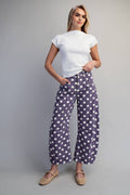 Mineral Washed Polka-Dot Barrel Pants