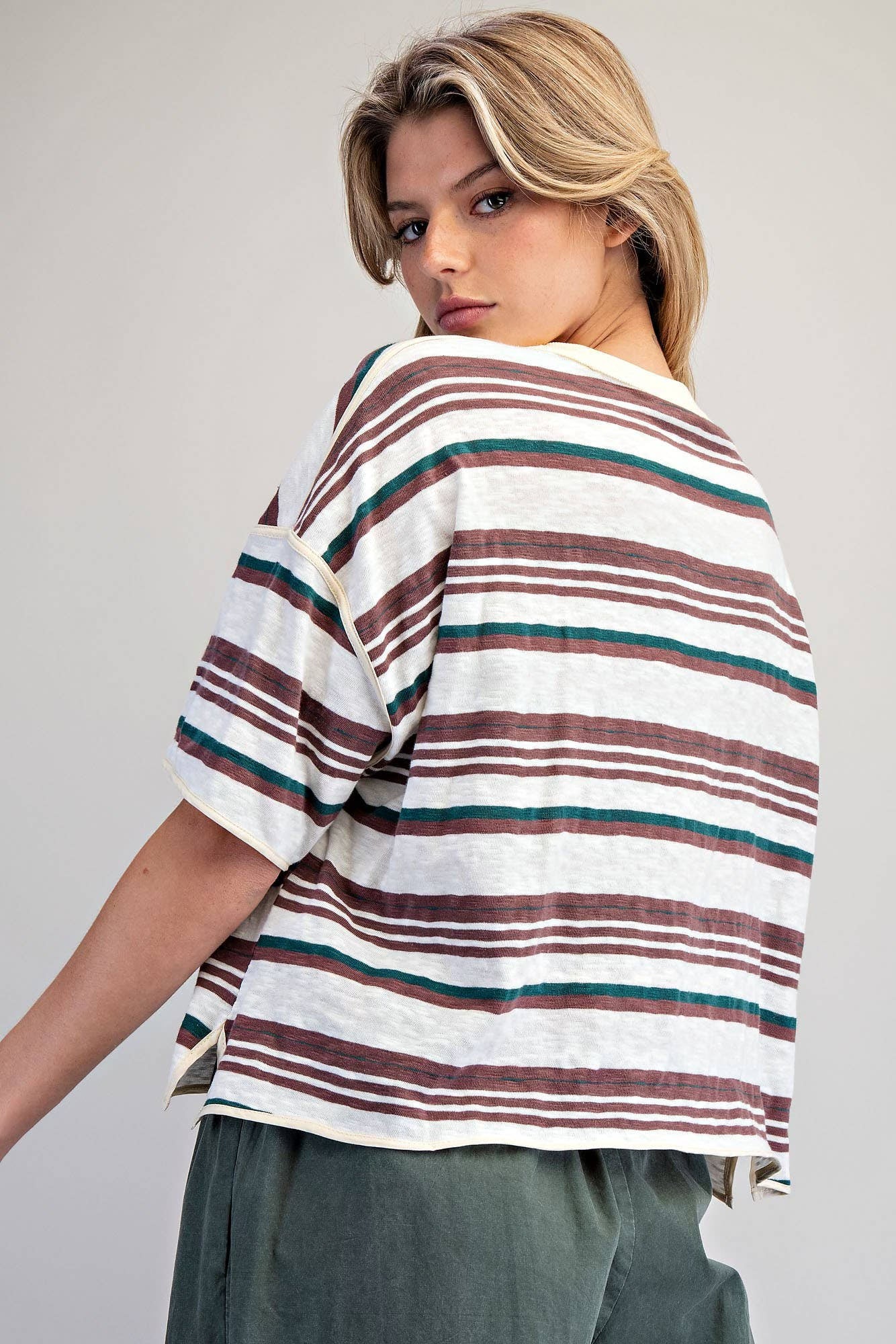 Forest Striped Boxy T-Shirt