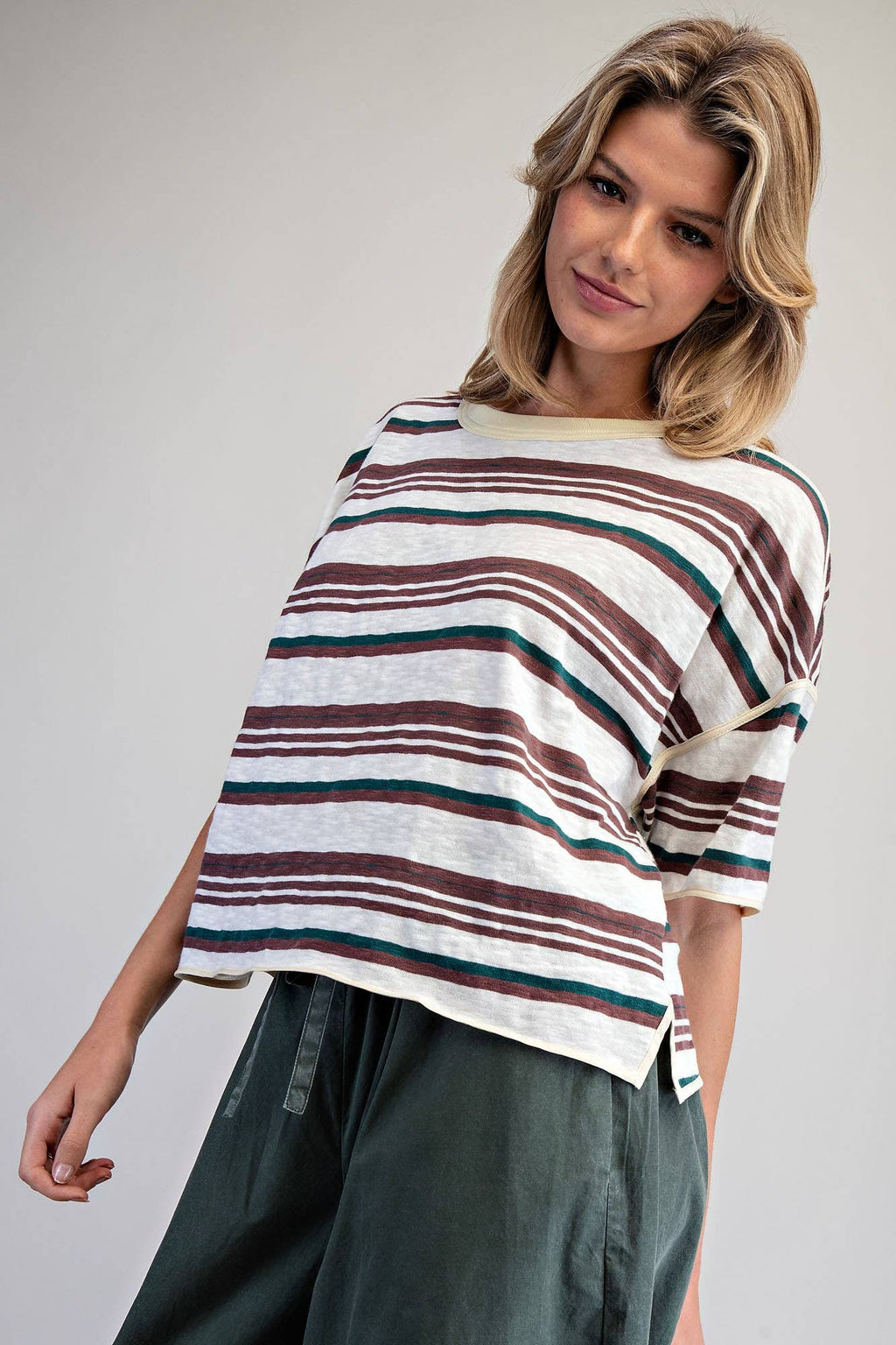 Forest Striped Boxy T-Shirt