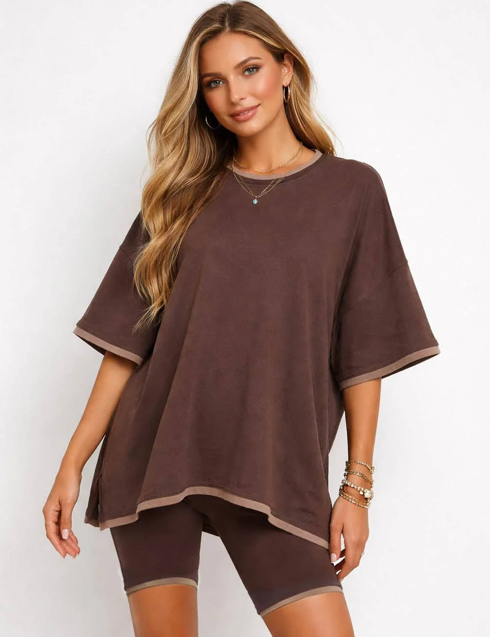 Loose Top & biker Shorts 2 Piece Matching Set