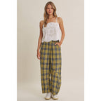 GOLDEN GROVE PLAID BARREL PANTS