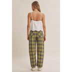 GOLDEN GROVE PLAID BARREL PANTS