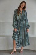 Sea Glass Striped Maxi Skirt