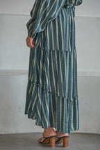Sea Glass Striped Maxi Skirt