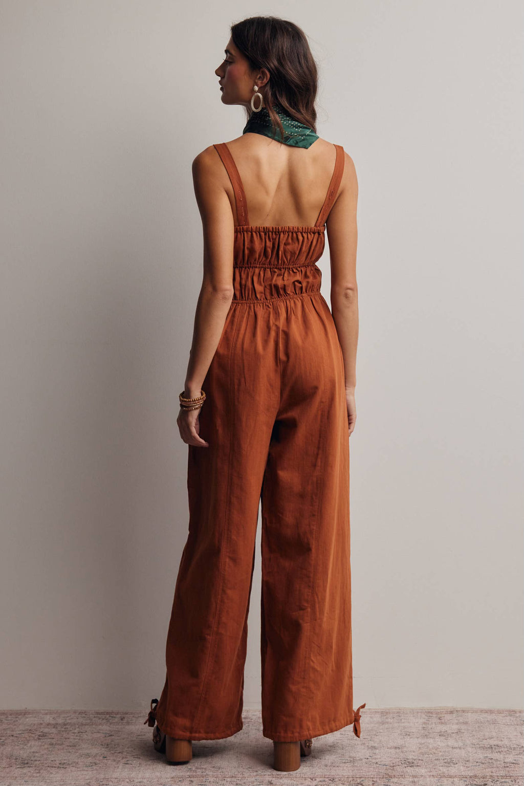 Tie Front Wide-Leg JumpSuit