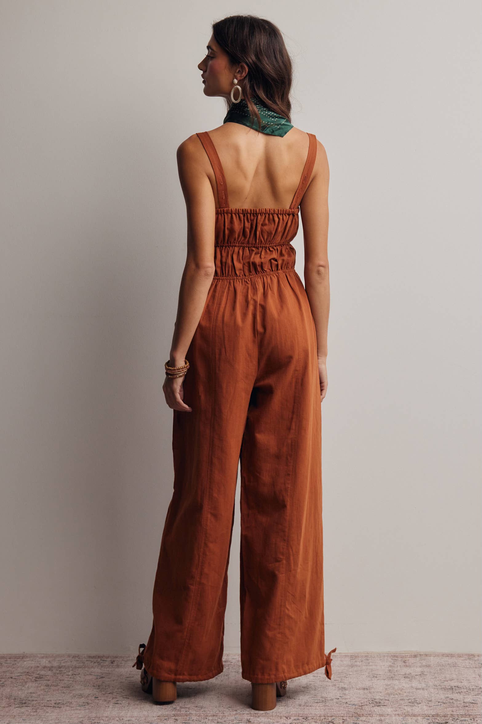 Tie Front Wide-Leg JumpSuit