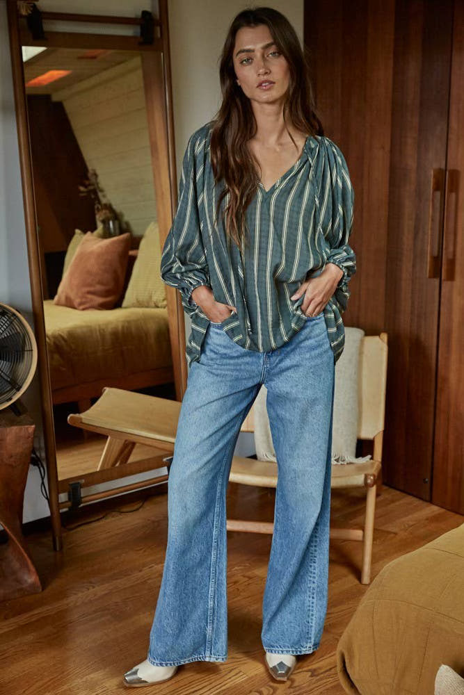 Sea Glass Striped Blouse