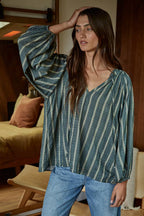 Sea Glass Striped Blouse