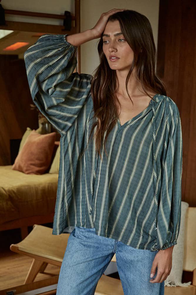 Sea Glass Striped Blouse