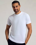 White Curved Hem Classic Crew Neck Tee