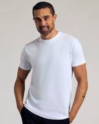 White Curved Hem Classic Crew Neck Tee
