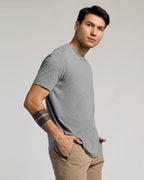 White Curved Hem Classic Crew Neck Tee