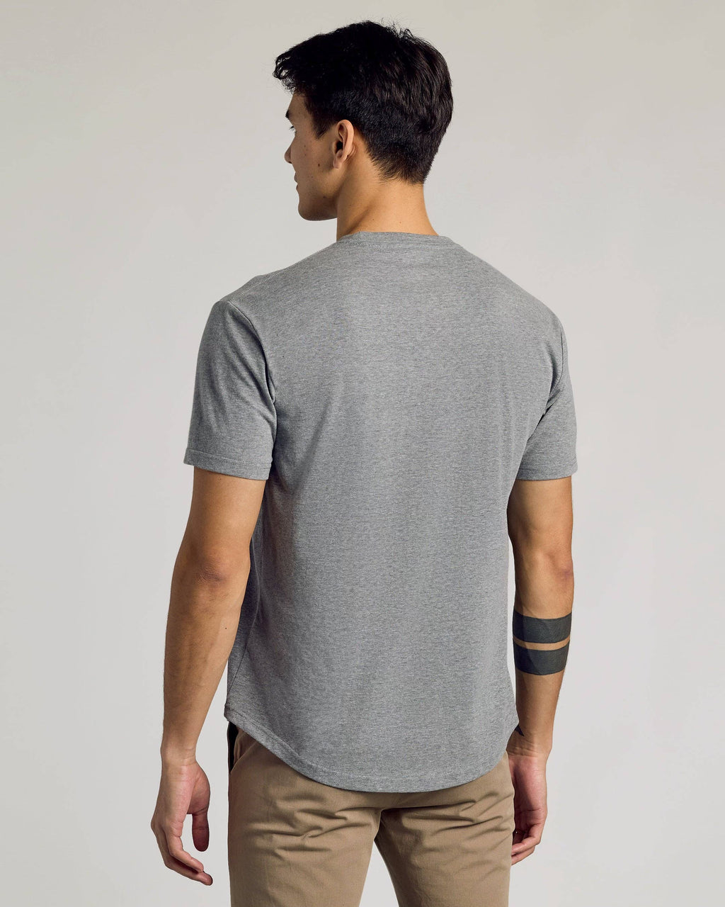 White Curved Hem Classic Crew Neck Tee