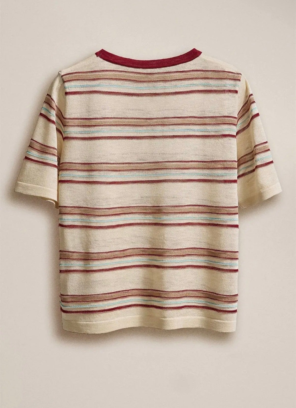Striped Knit Crew Neck Tee